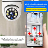 2025 WiFi Bulb Camera E27 – Double Light, Full-Color Night Vision, 360° View
